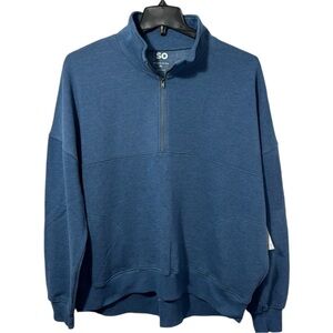 NWT‎ Men’s SO Blue The Lounge Life Tunic 1/4 Zip Sweatshirt in Size XL